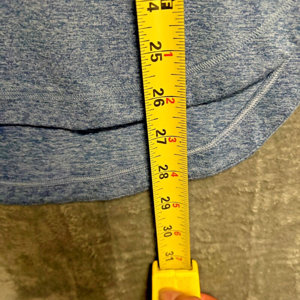 Athleta Uptempo Cowl Neck Hoodie M Blue Athletic Athleisure Thumbholes - Picture 8 of 11